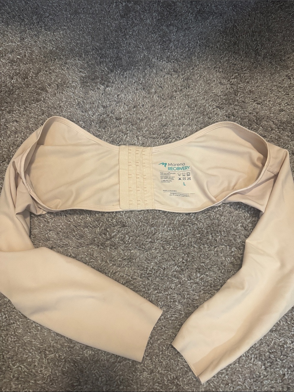 Beige Post-Surgical Compression Arm garment  - L (MARENA BRAND)